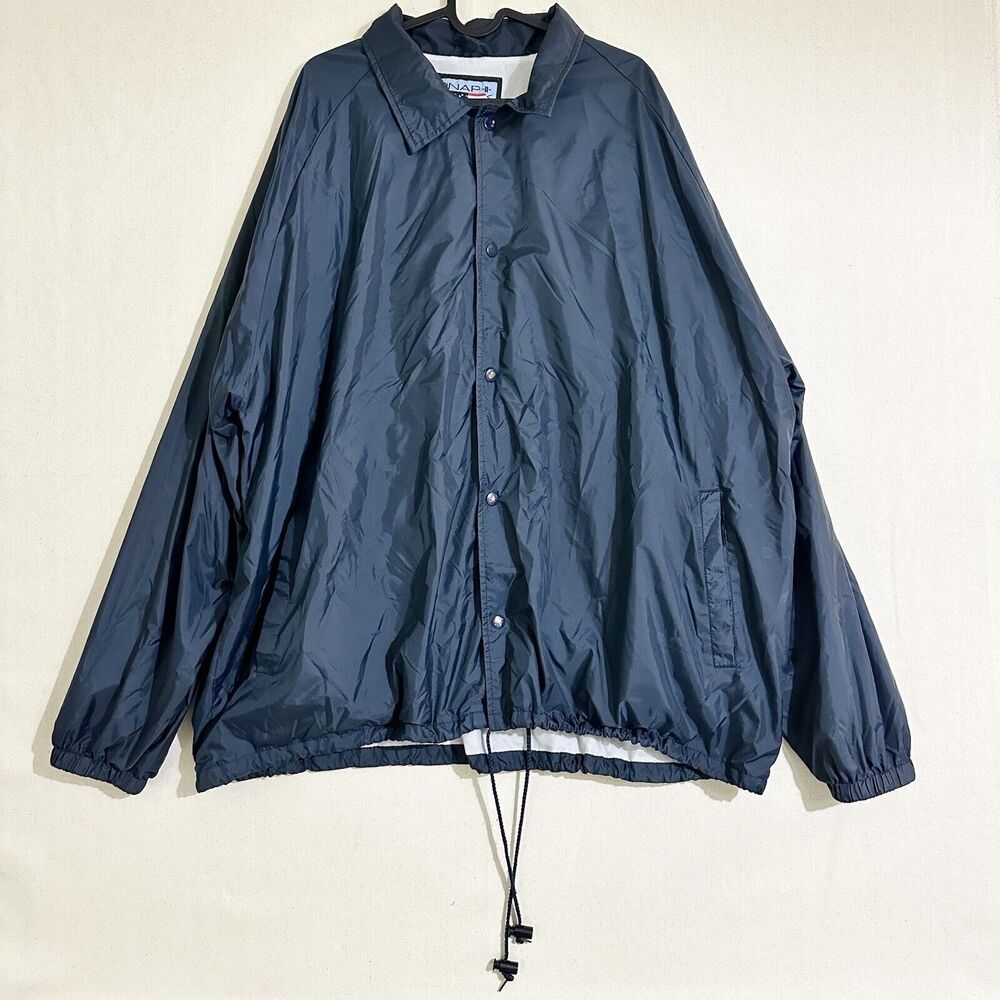 SNAP N WEAR JACKET BLUE MENS 3XL VTG WINDBREAKER SNAP BUTTON